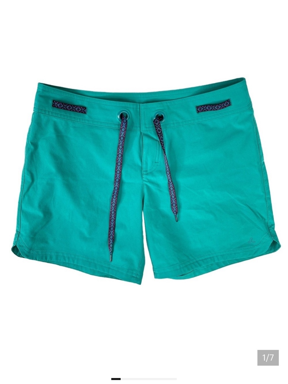 Prana Silvana Boardshort 6" Small Drawstring Hiking Recycled Stretch UPF Green